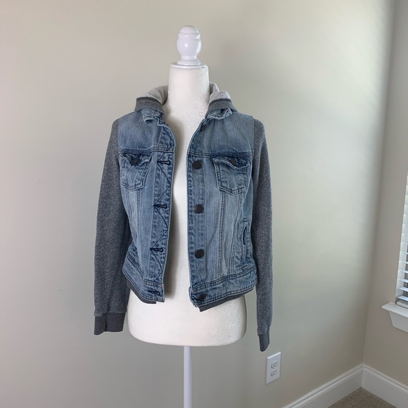American Eagle Denim Jacket Painted Sun Face - Picture 6 of 7